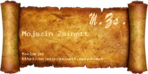 Mojszin Zsinett névjegykártya